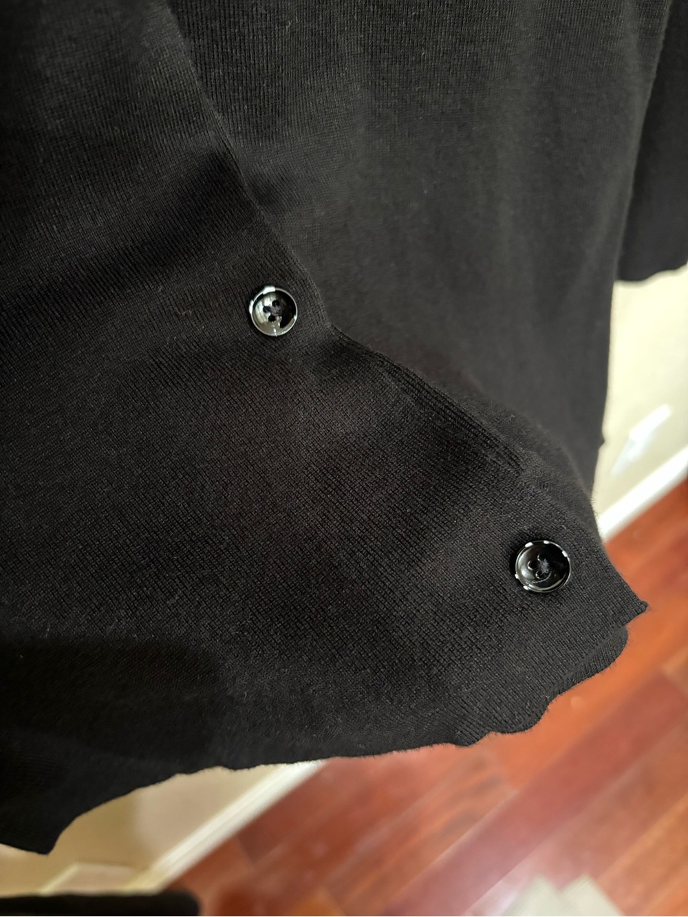 MM6 Maison Margiela Black V-neck Button-Up Cardigan Cashmere Minimalist Size 4 - Picture 4 of 9